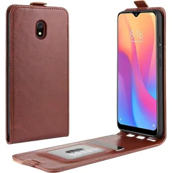 Pouzdro na mobilní telefon Vertical PU kožené flipové pouzdro na mobil Xiaomi Redmi 8A - hnědé