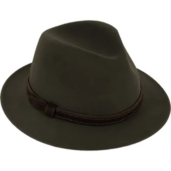 Klobouk Fiebig - Headwear since 1903 Cestovní olivový voděodolný klobouk vlněný od Fiebig s menší krempou a ušní klapky Velikost: 61 cm (XL)