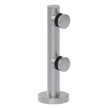 Zábradlí nerezový sloupek krátký pro zábradlí - výplň sklo - spigot se dvěma svorkami ø 50 mm, celková výška 325 mm, pro sklo 12 - 20 mm, broušená nerez K320/AISI 304