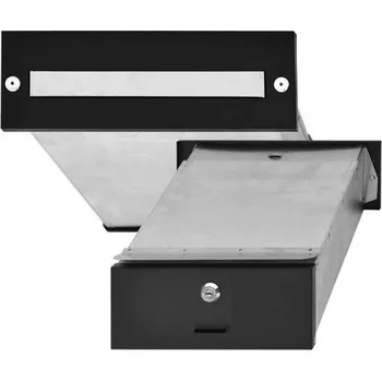 Poštovní schránka poštovní schránka do zdi E-LUX7 nerez/černá - dopisní schránka k zazdění, rozměr 275 x 90 x 400 mm (š x v x hl)