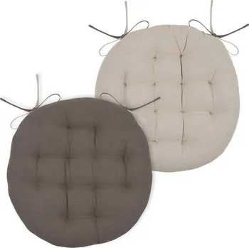 Podsedák STOF Podsedák na židli s vázáním DUO, Ø 38 cm, bílá a béžová barva
