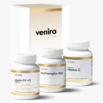 VENIRA Vitamin & Immuno Booster Vitamin D3+K2 80 cps. + Multi komplex Pro 60 cps. + Lipozomální vitamin C 60 cps.