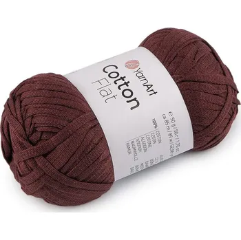 Příze Bavlněná pletací příze Cotton Flat 50 g - 7 (6708) hnědá