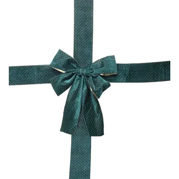 Vánoční dekorace Home Styling Collection Vánoční dekorace na dveře, mašle, 33 x 42 cm, zelená