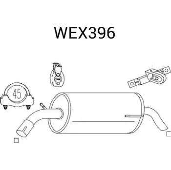 Tlumič výfuku QWP Zadní tlumič výfuku QWP WEX396
