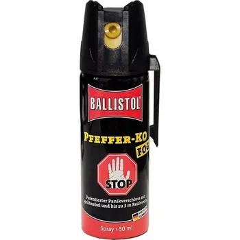 Obranný sprej Spray pepřový KO FOG BALLISTOL 50ml (Pepřový obranný OC pepřový sprej FOG = mlha/rozprach s dostřikem až 4 metry, praktická spona na opasek)