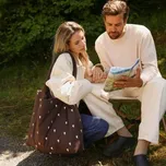 Studio Noos Taška Mom Bag Puffy - Brown Hearts