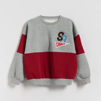 Chlapecká mikina Reserved - Zateplená mikina s potiskem - světle šedá - 955FJ-09M - 955FJ-09M-158