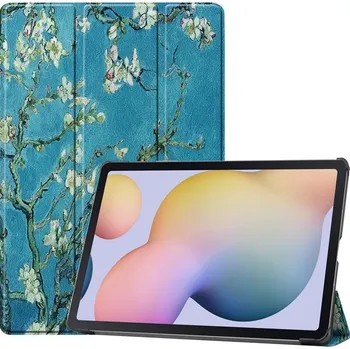 Pouzdro na tablet Patte PU kožené peněženkové pouzdro na tablet Samsung Galaxy Tab S7 Plus - strom s květy