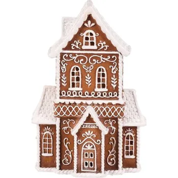 Vánoční dekorace Vánoční dekorace Perníkový kostelík, polyresin, LED, hnědá