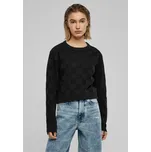 Dámský pletený svetr check knit černý Urban Classics černá 2867726