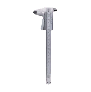 Sada nářadí posuvné měřítko KINEX, aretace tlačítkem - posuvné měřidlo, tzv. šuplera, rozsah 150 mm, 0,02 mm, mm + inch, monoblok, ČSN 25 1238, DIN 862