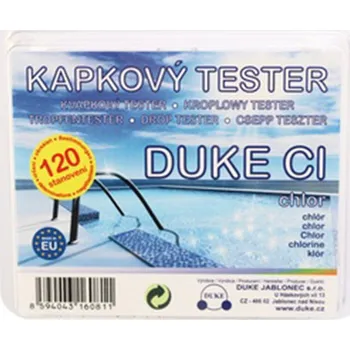 Bazénová chemie Kapkový tester Duke Cl – celkový a volný chlor | 120 testů