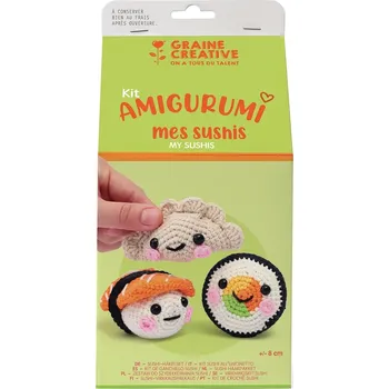 plyšák DIY sada - háčkovaná plyšová hračka Graine Creative Make & Sushi 13 x 26 x 13 cm více barev 420331 vícebarevná MLC