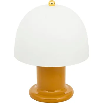 Stojací lampa STOLNÍ LAMPA HŘÍBEK NOČNÍ DO OBÝVACÍHO POKOJE LOŽNICE ŽLUTÁ NA BATERIE 21 cm