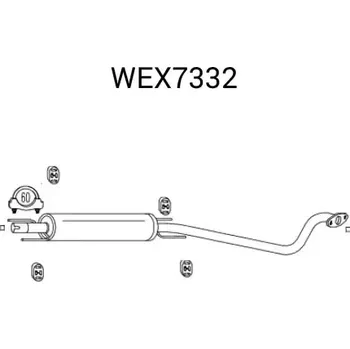 Tlumič výfuku QWP Střední tlumič výfuku QWP WEX7332
