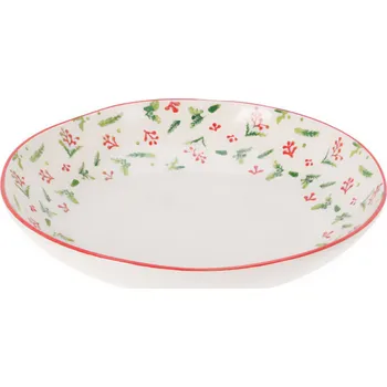 Home Styling Collection Vánoční kameninová miska, Ø 30 cm, bílá