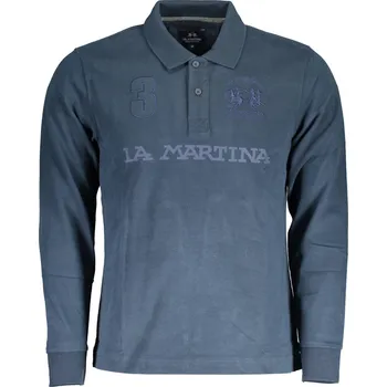 Pánské tričko Pánské modré polokošile s dlouhým rukávem La Martina modrá 3360382