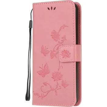 Pouzdro na mobilní telefon Flower PU kožené peněženkové pouzdro na mobil Xiaomi Poco F3 - růžové