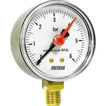 Manometr spodní připojení 63 mm 1/4“ 0-6 bar SITEM
