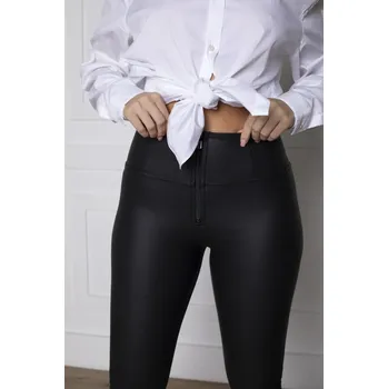 Dámské kalhoty Freddy kalhoty WR.UP koženkové černé, vysoký pas, superskinny střih, eco-friendly materiál Vybraná velikost: S