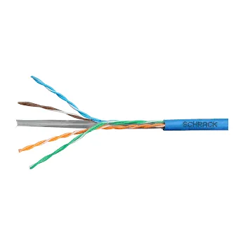 Síťový kabel SCHRACK Kabel U/UTP Cat.6 4x2xAWG24 300 MHz, LS0H modrý, Eca, drát, HSEKU423H4