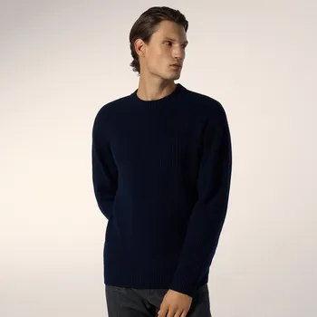 Pánský svetr Reserved - Svetr s příměsí vlny - tmavomodrá - 449GQ-59X - 449GQ-59X-S