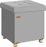 Casaria Mini taburet / stolička s úložným prostorem na nožičkách, šedý, 42 x 38 x 38 cm 109924