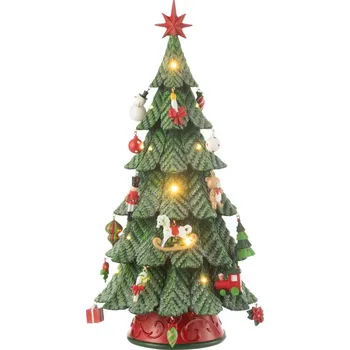 Vánoční stromek Červeno-zelený strom s ozdobami a Led světýlky Xmas Tree - Ø 25*52 cm