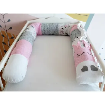 Zvířátkový mantinel do postýlky růžový puntík
