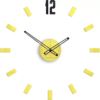 Hodiny Nástěnné samolepící hodiny Point 50 cm žluté