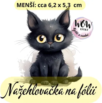 Nažehlovačky na fólii Nažehlovačka na fólii, ČERNÁ KOČKA, 1 kus Zvolte VELIKOST motivu ZDE:: Menší