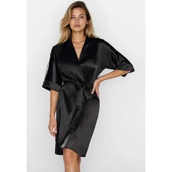 Dámský župan Saténový dámský župan 100 černý M