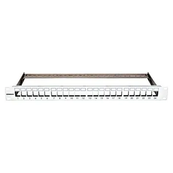 modulární přístroj a rozvaděč SCHRACK 19" patchpanel pro max. 24 keystone,neosazený,1U,RAL 7035