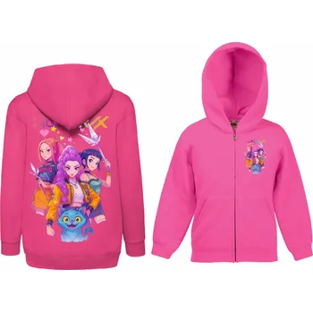 Dívčí mikina Dívčí mikina se zipem Kpop Lovkyně démonů tmavě růžová Velikost: L