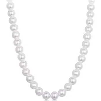 Náhrdelník GRACE Silver Jewellery Perlový náhrdelník Christina - 5 mm perla, stříbro 925/1000 NH-BSN410-S/142 Bílá 39 cm + 7 cm (prodloužení)