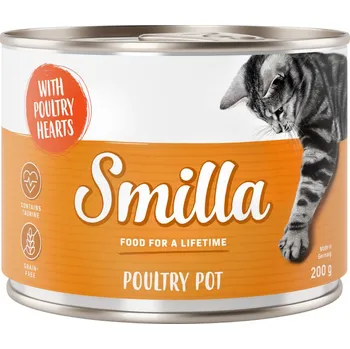 Krmivo pro kočku 24x200g Smilla drůbeží konzerva - jemné drůbeží s drůbežími srdíčky