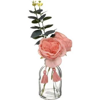 Atmosphera Květinová kompozice ve skle CARMEN, 30 cm, růžová