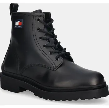 Pánská obuv Kožené boty Tommy Jeans TJM LACE UP RUBBERIZED EM0EM01628 černá 99X, EUR 43