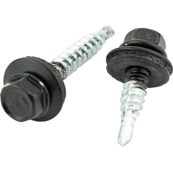 Vrut Střešní šroub 4,8 × 35mm, RAL 9005, s EPDM podložkou, blistr 20ks
