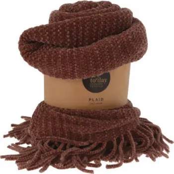 deka Home Styling Collection Deka boho s třásněmi, 120 x 150 cm, hnědá