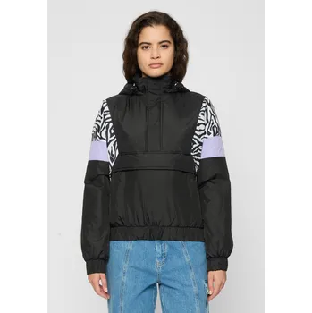 Dámská bunda AOP Mixed Pull Over Jacket černá/zebra Urban Classics šedá 2544739