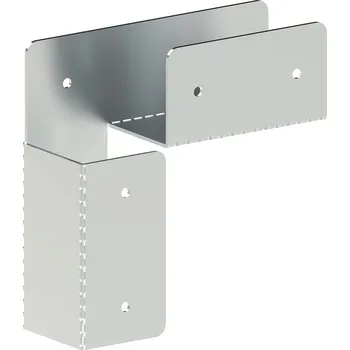 Tesařské kování spojka na hranol 100 x 100 mm, pozinkovaná ocel - spojka L - montážní pomůcka pro usnadnění instalace dřevěných hranolů při stavbě přístřešků, altánů a podobných konstrukcí