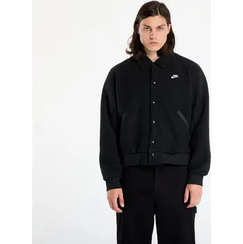 Pánská softshellová bunda Bunda Nike Sportswear Club Men's High-Pile Fleece Coaches Jacket Black/ White S