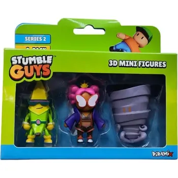 Figurka Stumble Guys 2. série 3D minifigurek – 3 figurky - Super Banana, Flykween, Twister
