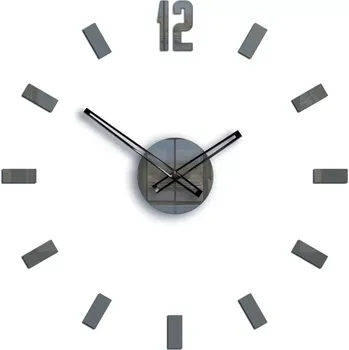 Hodiny Nástěnné samolepící hodiny Point 50 cm šedé