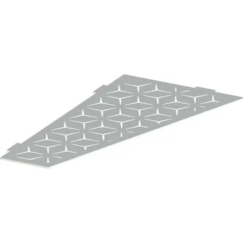 Koupelnový nábytek rohová police do spár SSD-05, broušená nerez - nerezová polička do koupelny, rozměr 295 x 154 x 62 mm, tl. 2 mm, broušená nerez K320/AISI304