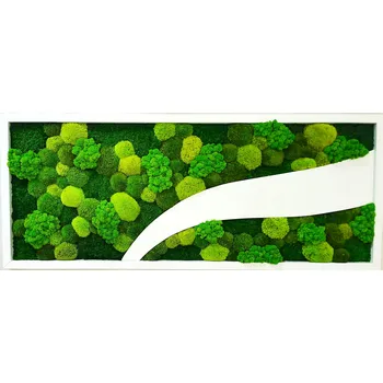 Obraz Mechdekor Mechový obraz bílá vlna, bílý dřevěný rám s dekorací Barva: Černá