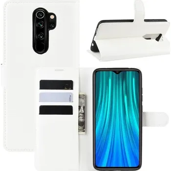 Pouzdro na mobilní telefon Litchi PU kožené peněženkové pouzdro na mobil Xiaomi Redmi Note 8 Pro - bílé