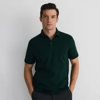 Pánské oblečení Reserved - Polo košile střihu regular - tmavě zelená - 843DI-79X - 843DI-79X-XL-2